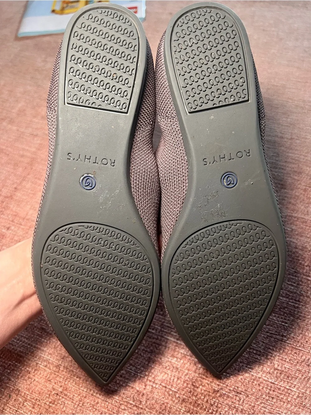 Rothy's The Point II Women’s Size 7 Pointed Knit Ballet Flat in Charcoal Gray